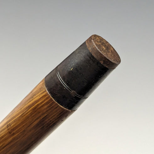 1926年 英国ヴィンテージ 紳士用ステッキ 純銀装飾 木目ブラウンシャフト 92.5cm